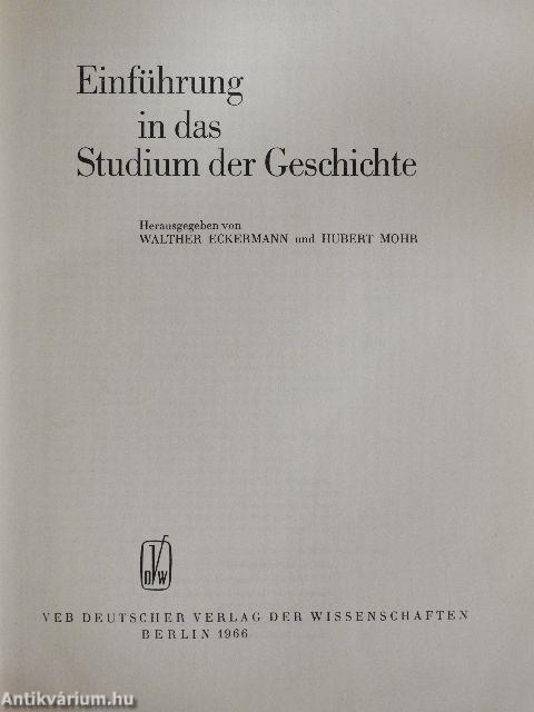 Einführung in das Studium der Geschichte