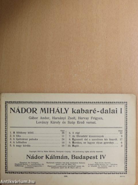 Nádor Mihály kabaré-dalai I.