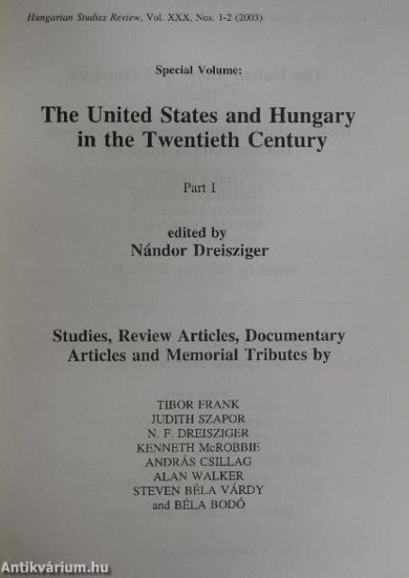 Hungarian Studies Review Spring-Fall, 2003