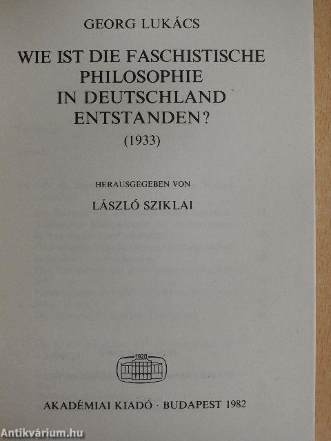 Wie ist die Faschistische Philosophie in Deutschland Entstanden?