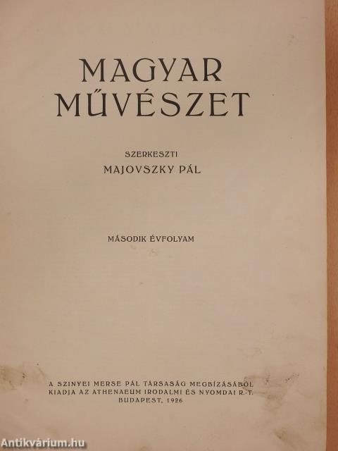 Magyar Művészet 1926/1-10. (rossz állapotú)