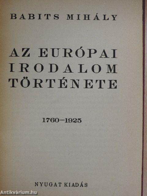 Az európai irodalom története