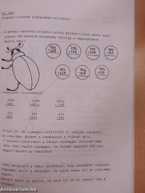 Matematika tanmenetjavaslat a Heurisztikus programozású olvasás- és írástanítási módszerhez 3.