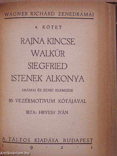 Wagner Richárd élete/Rienzi/A bolygó hollandi/Tannhäuser/Lohengrin/A Nibelung gyűrűje/Rajna kincse/Walkür/Siegfried/Istenek alkonya/A nürnbergi mesterdalnokok/Tristan és Isolde/Parsifal