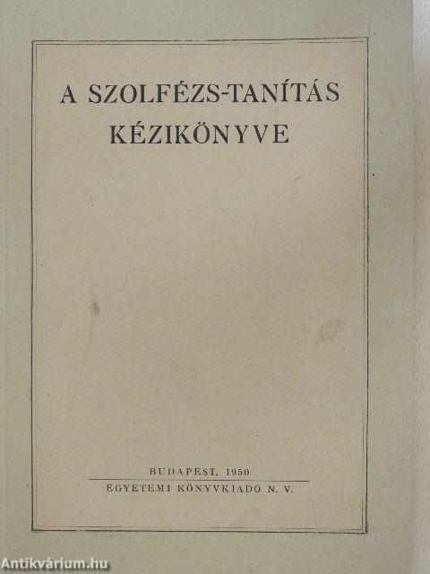 A szolfézs-tanítás kézikönyve