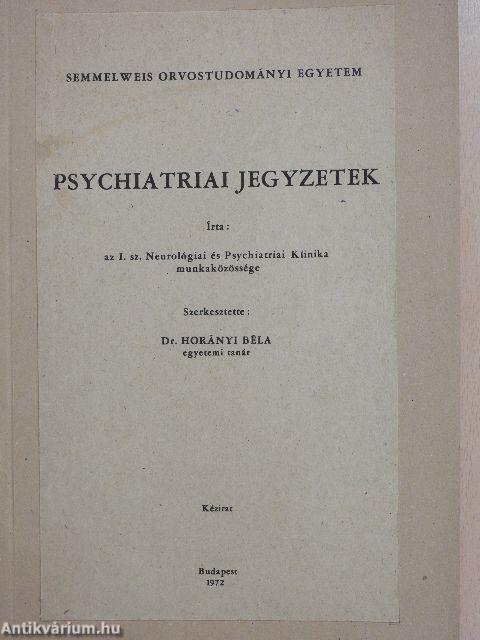 Psychiatriai jegyzetek