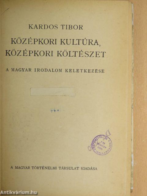 Középkori kultúra, középkori költészet