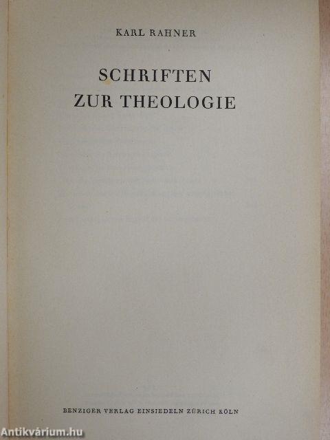 Schriften zur Theologie I.