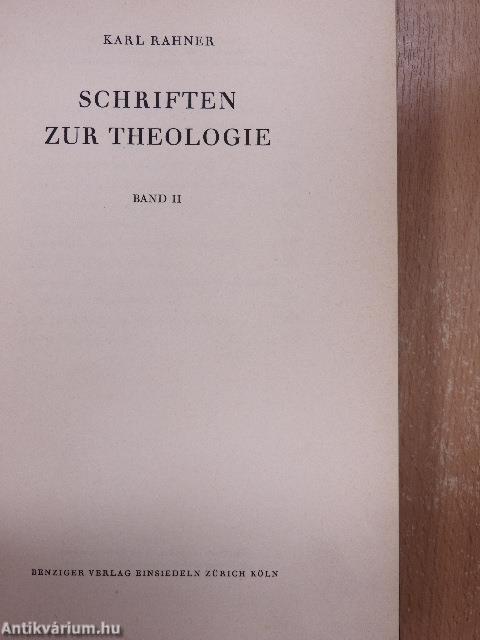 Schriften zur Theologie II.