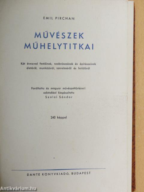 Művészek műhelytitkai