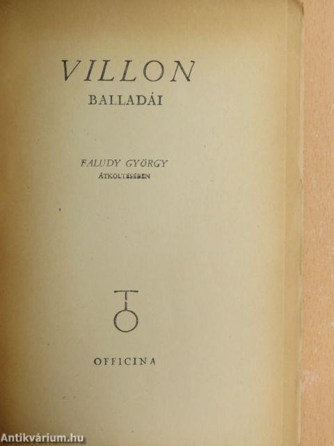 Francois Villon balladái Faludy György átköltésében