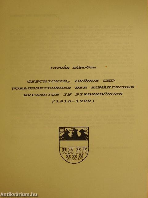 Geschichte, Gründe und Voraussetzungen der Rumänischen Expansion in Siebenbürgen (1916-1920)