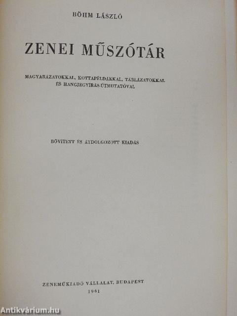 Zenei műszótár