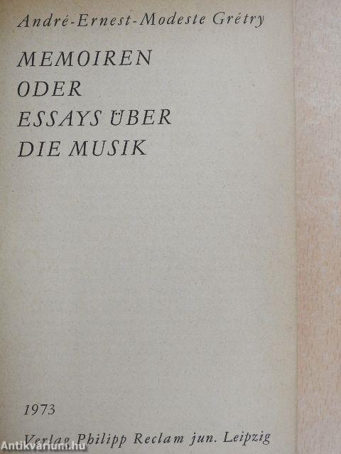 Memoiren oder Essays Über die Musik