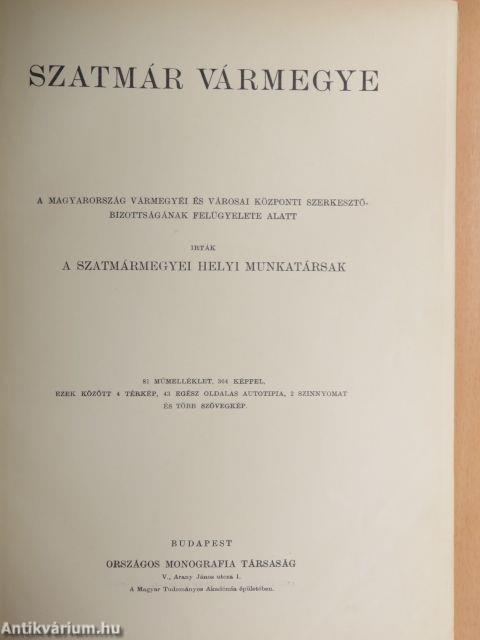 Szatmár vármegye/Szatmár-Németi sz. kir. város