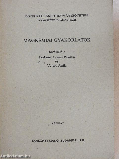 Magkémiai gyakorlatok