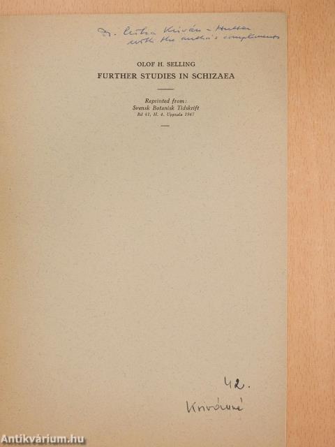 Further studies in Schizaea (dedikált példány)