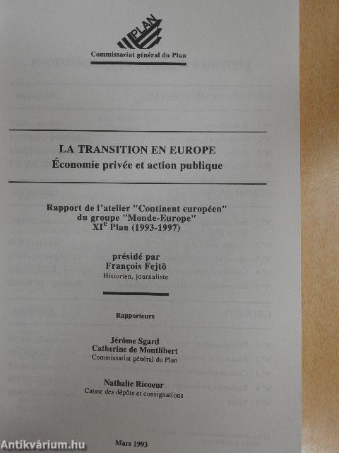 La transition en Europe