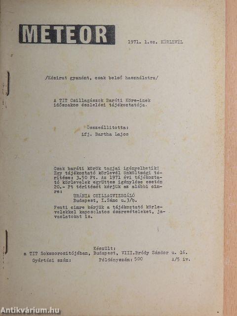 Meteor 1971-2020. január-december (1-50. évfolyam teljes gyűjteménye)