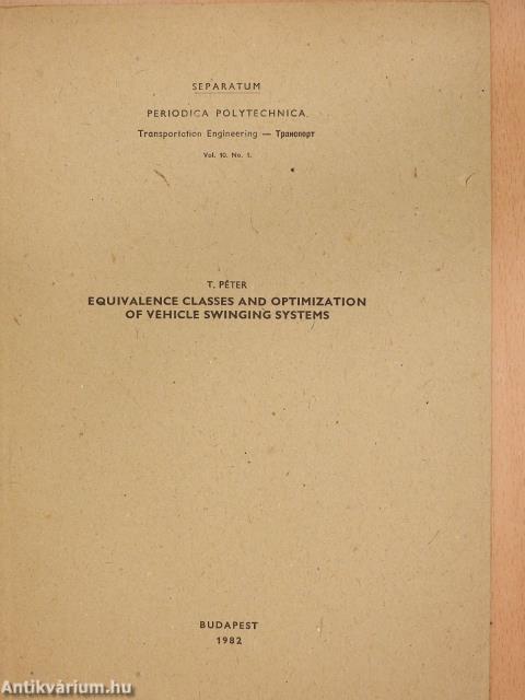 Equivalence classes and optimization of vehicle swinging systems (dedikált példány)