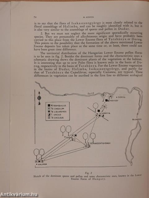 Palynologic Investigations on the lower eocene layers in the surrounding country of Iszkaszentgyörgy I. (dedikált példány)