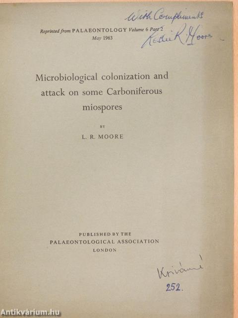 Microbiological colonization and attack on some Carboniferous miospores (dedikált példány)