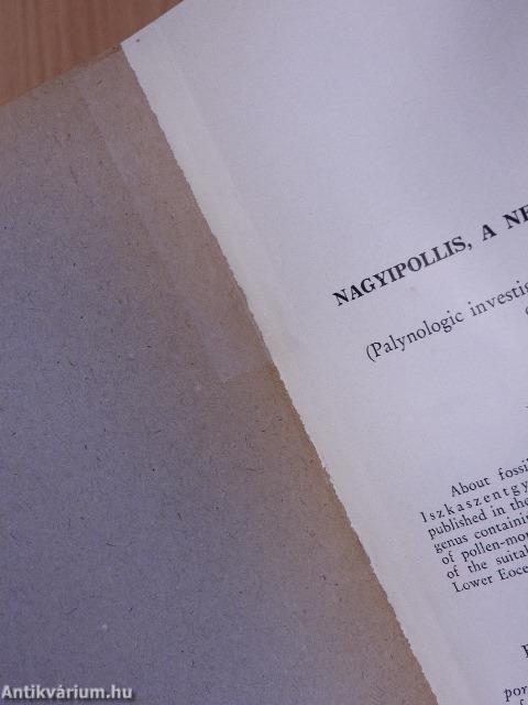 Nagyipollis, a new pollen Fgen. from the Hungarian lower eocene (dedikált példány)