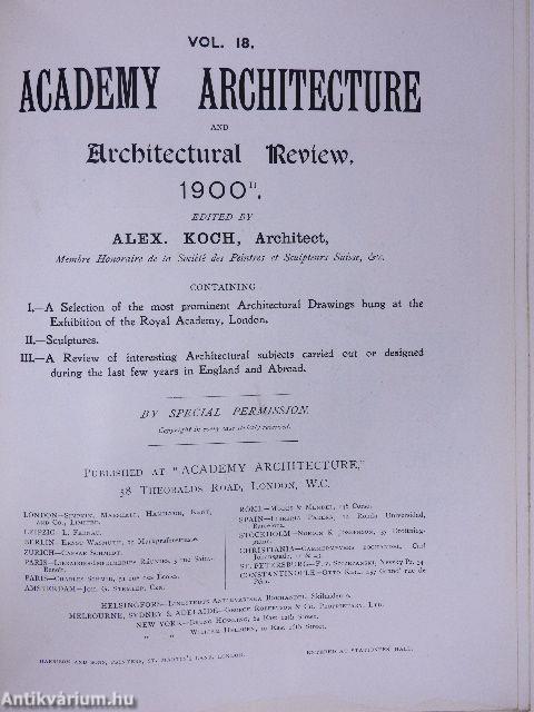 Academy Architecture and Architectural Review 1899/1-2., 1900/1-2.