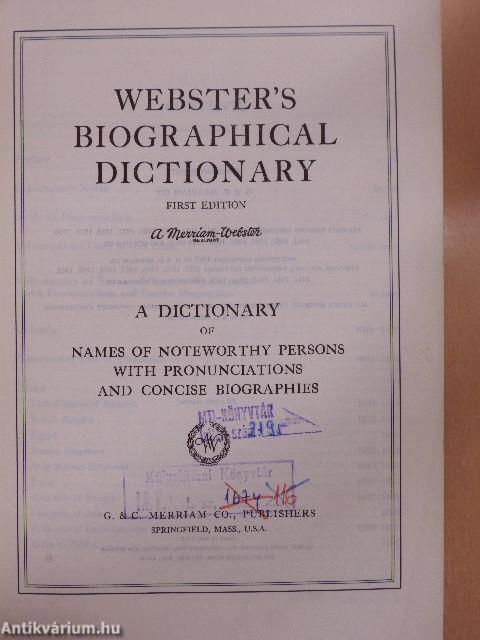 Webster's Biographical Dictionary