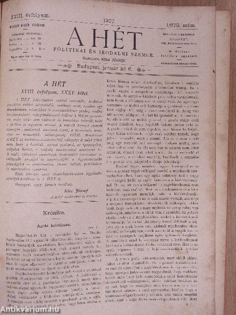 A Hét 1905. (nem teljes évfolyam)