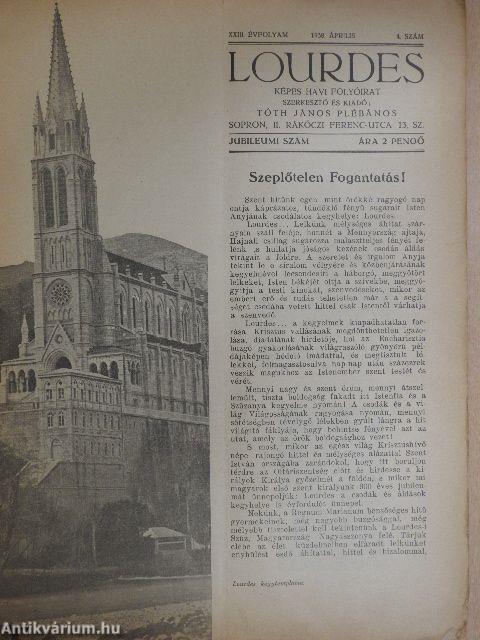 Lourdes 1938. április