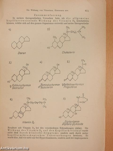 Die Wirkung von Vitaminen, Hormonen und anderen biogenen Stoffen auf die Kapillargefässe (dedikált példány)