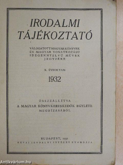 Irodalmi tájékoztató 1932