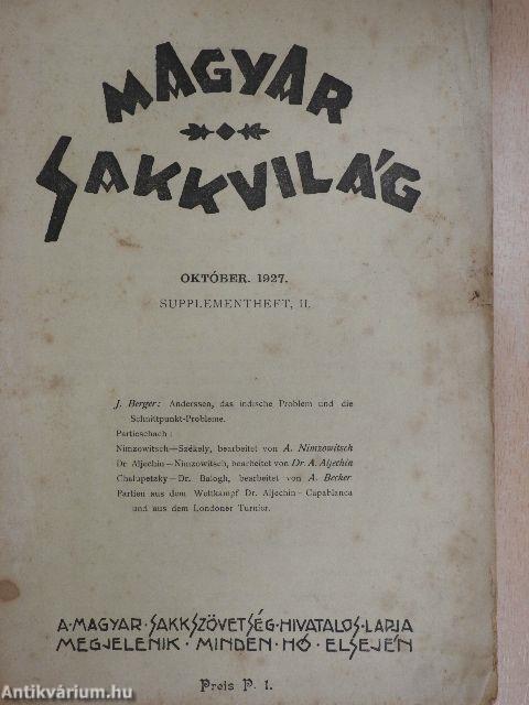 Magyar Sakkvilág 1927. október