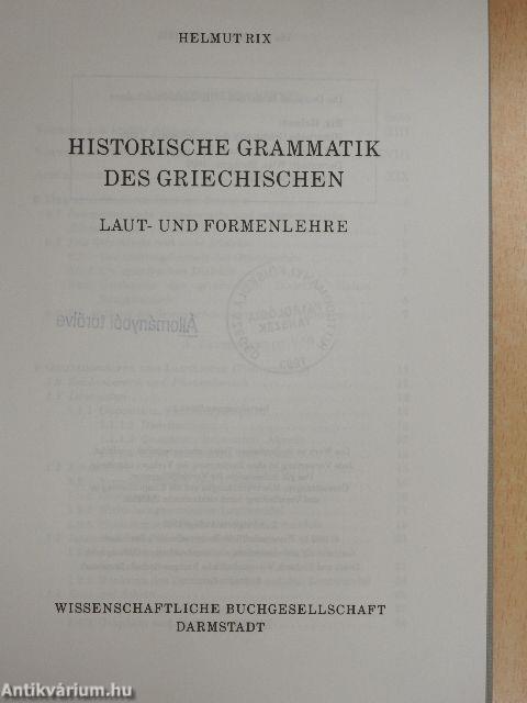 Historische Grammatik des Griechischen