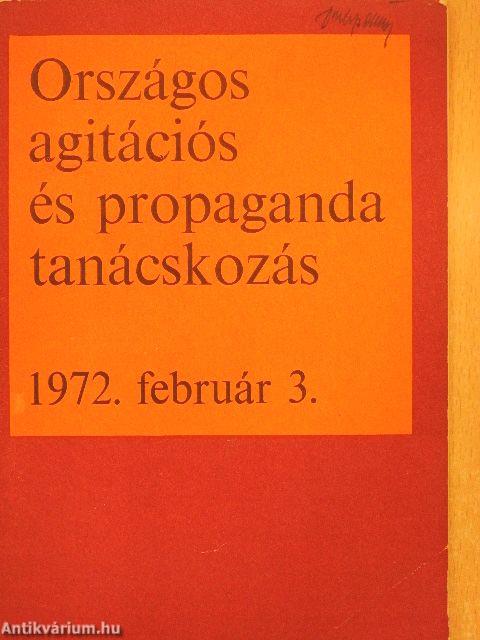 Országos agitációs és propaganda tanácskozás 1972. február 3.