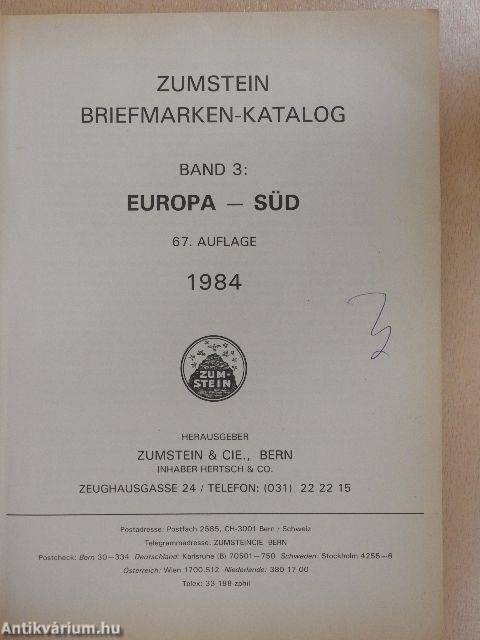 Zumstein Briefmarken-katalog 3. - Süd Europa 1984