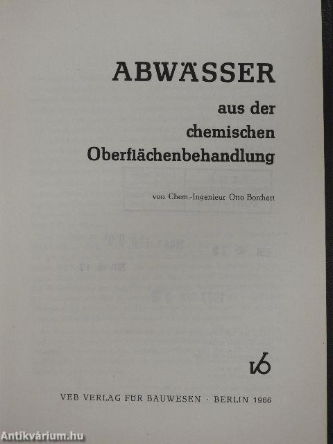 Abwässer aus der chemischen Oberflächenbehandlung