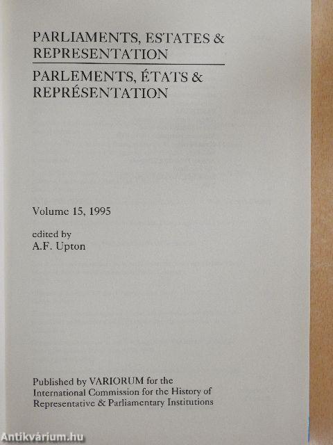 Parliaments, Estates & Representation 15.