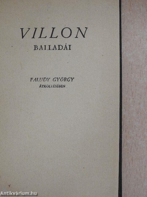 Villon balladái Faludy György átköltésében