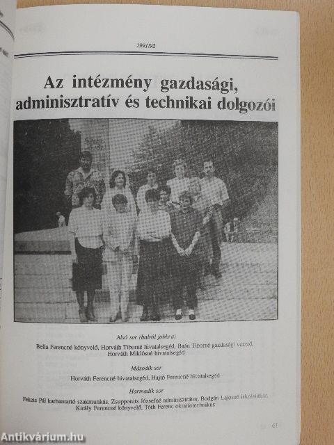 A soproni József Attila Postaforgalmi, Kereskedelmi Szakközépiskola és Szakmunkásképző Intézet évkönyve 1991/92.