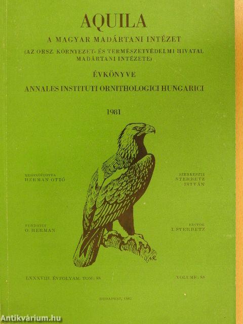 Aquila - A Magyar Madártani Intézet évkönyve 1981