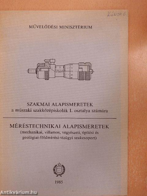 Szakmai alapismeretek/Méréstechnikai alapismeretek