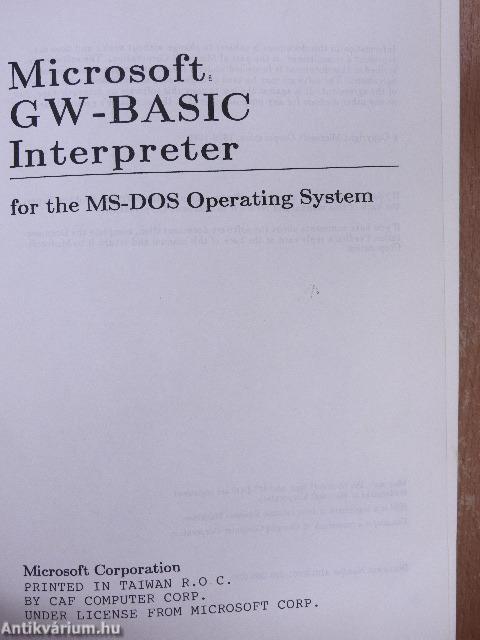 Microsoft GW-Basic Interpreter