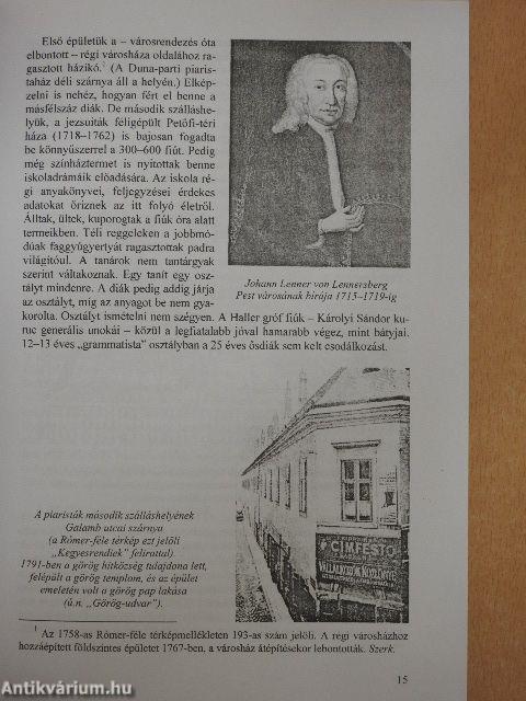 A Budapesti Piarista Gimnázium Évkönyve az 1999/2000. iskolai tanévről az iskola fennállásának 283. évében