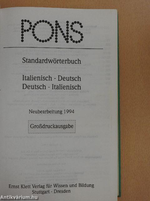 PONS Standardwörterbuch Italienisch-Deutsch/Deutsch-Italienisch