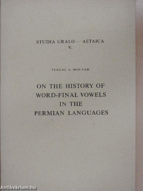 On the History of Word-Final Vowels in the Permian Languages