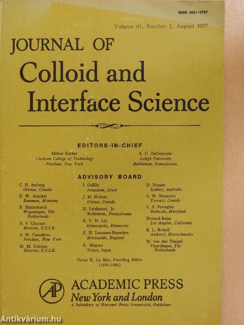 Journal of Colloid and Interface Science, August 1977