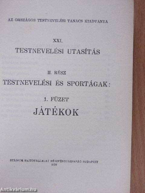 Testnevelési utasítás II. - Testnevelési és sportágak 1-10. füzet