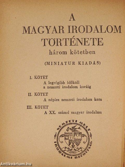 A magyar irodalom története I-III.